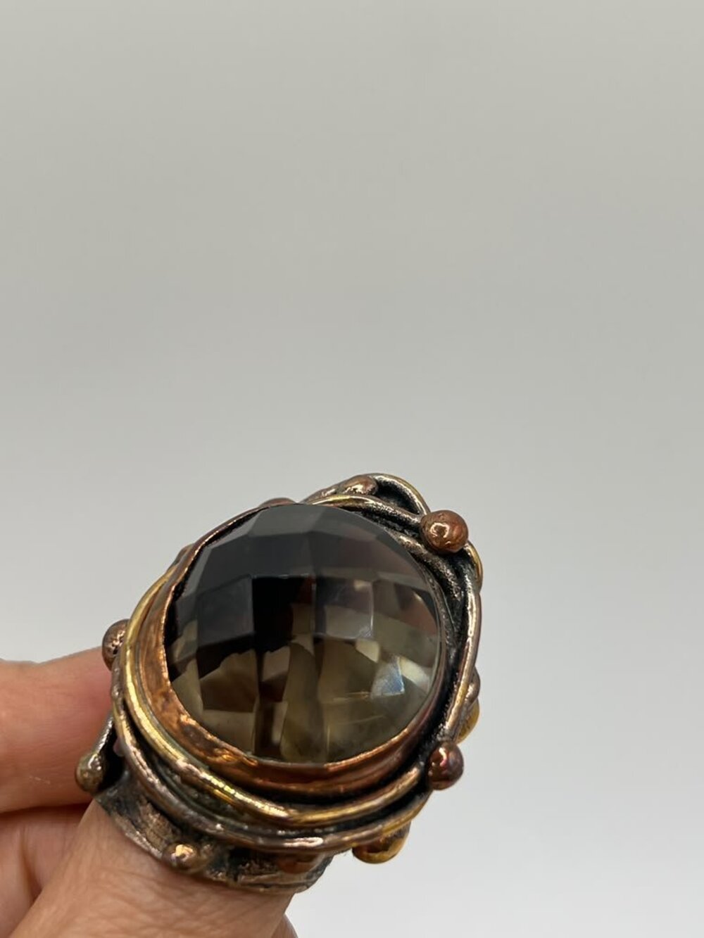 Handmade Mexican Men's Smoky Quartz Ring
